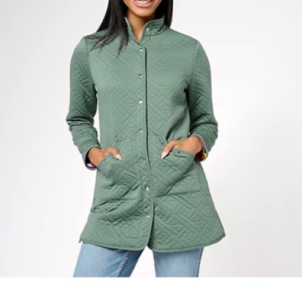Sport Savvy Quilted Knit Car Coat Size Small